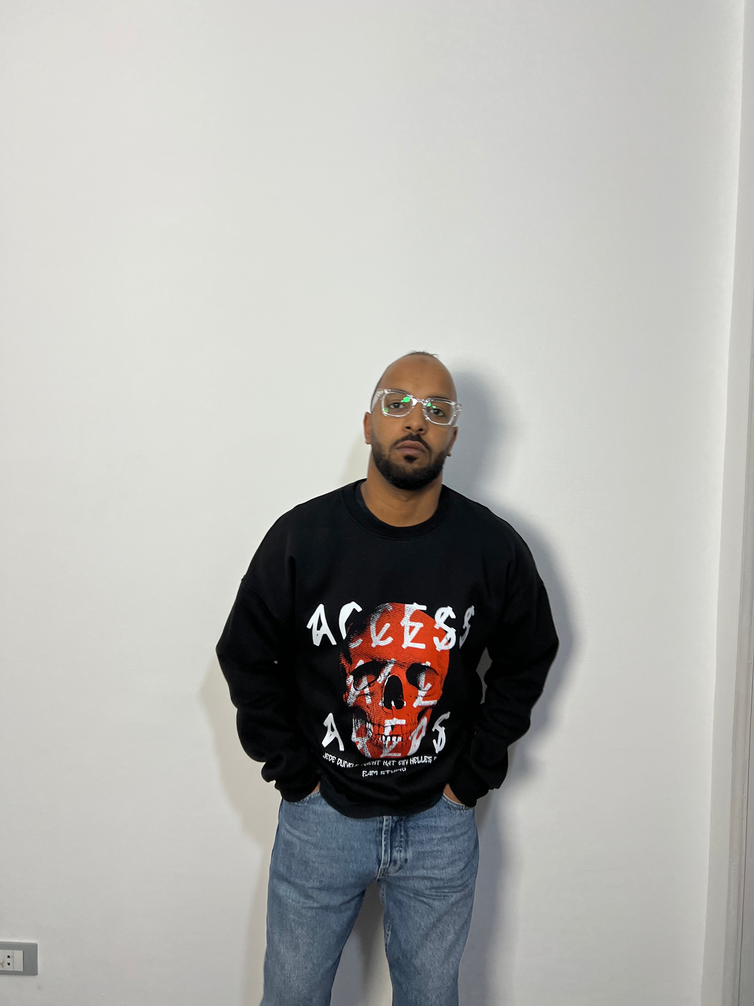 Black Round Oversize Hoodie